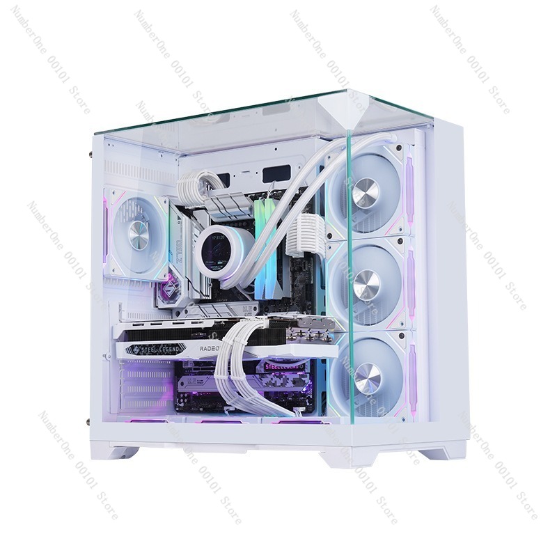 Pc Case Fan - ATX Gaming PC-Gehäuse Panorama-Hartglas 7 Lüfter-Unterstützung