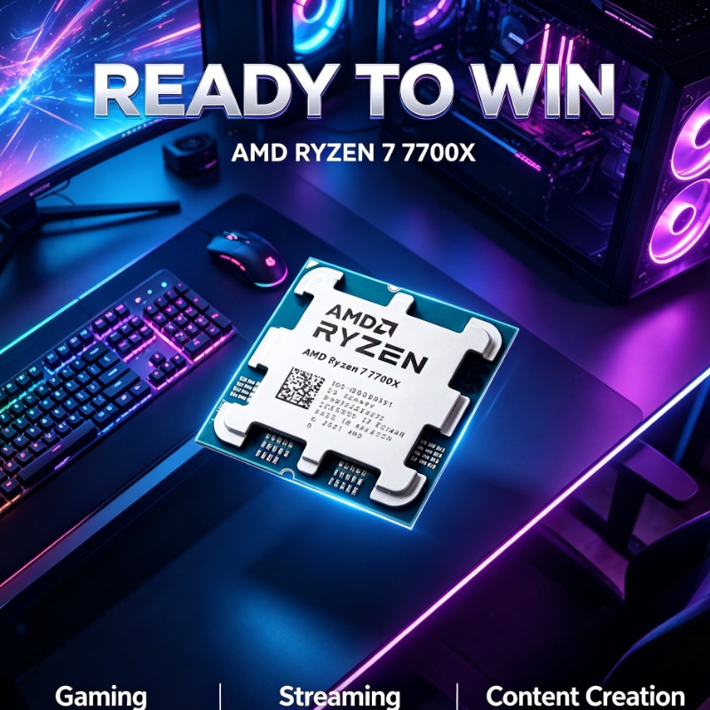 Pc Gaming Games - Hochleistungs-Gaming-Prozessor AMD 7700X ohne Kühler 5nm