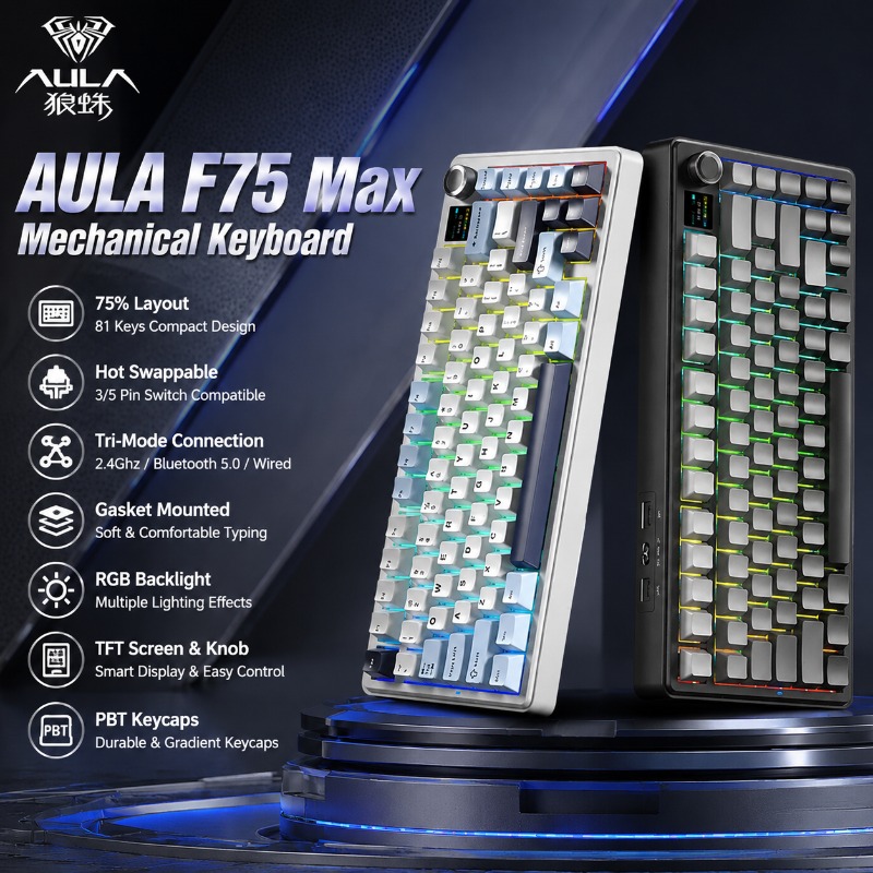 Pc Gaming Keyboards - AULA F75 Max Mechanische Tastatur 75%