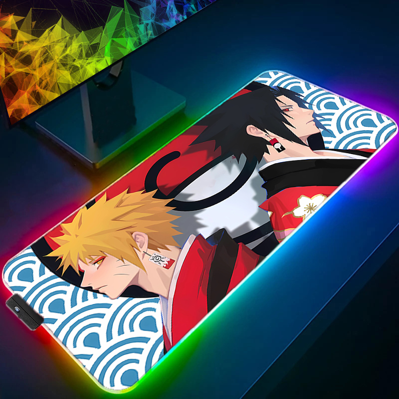Pc Gaming Naruto - LED-Mauspad, langlebig, Anime-Gaming, Naruto, Hintergrundbeleuchtung, Zubehör,