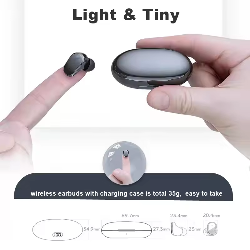 Pc Gaming Apple - In-Ear-TWS-Bluetooth-5.2-Ohrhörer, wiegen 35 g, Anrufgeräuschunterdrückung, Stereo-Sound,